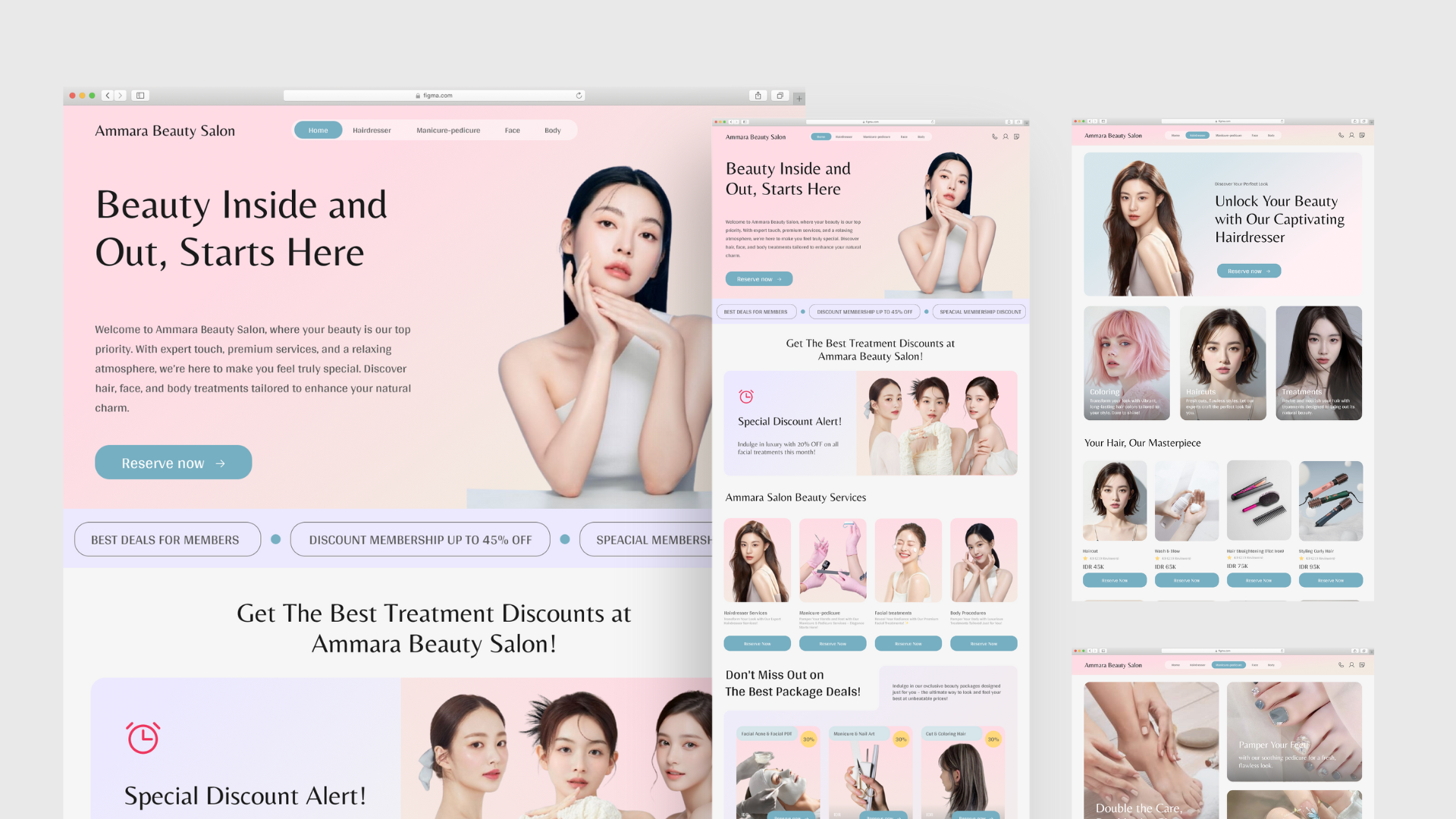 Ammara Beauty Salon UI Design